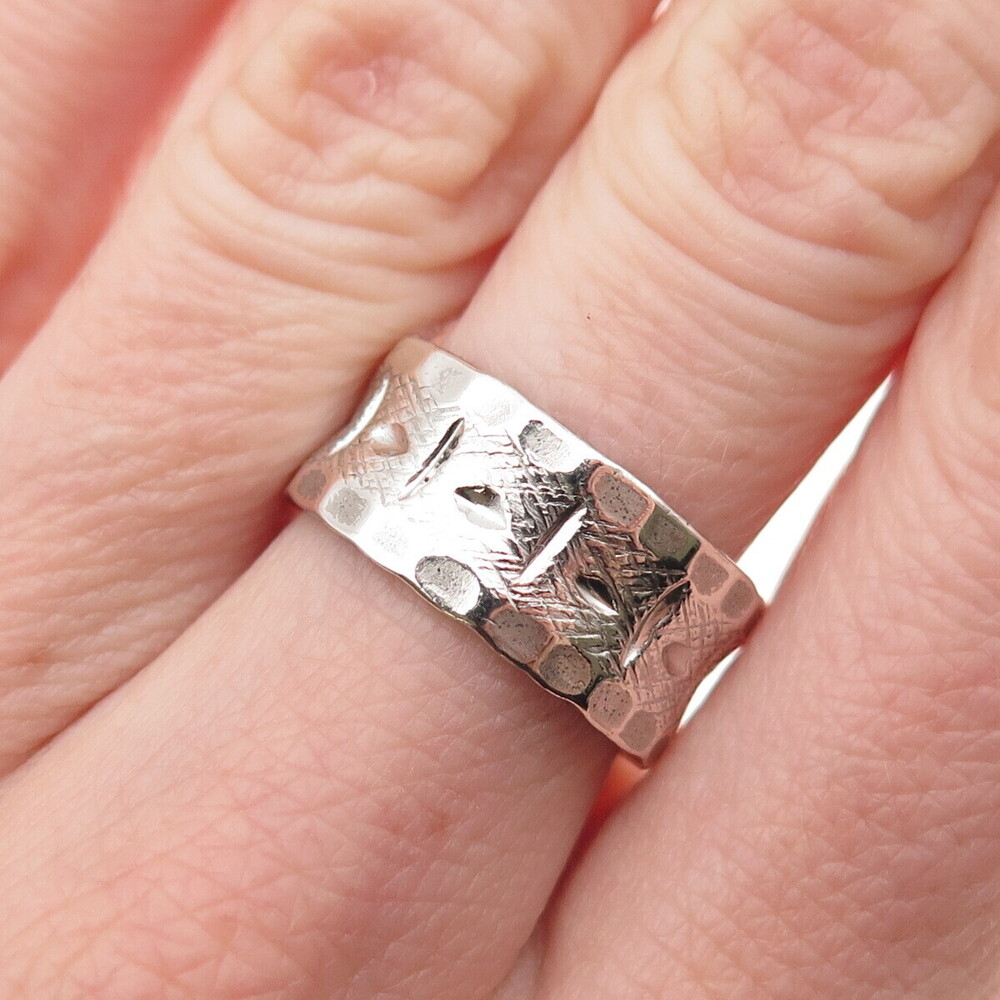 J.D. Schlang Co. 925 Sterling Silver Vintage Textured Band Ring Size 7